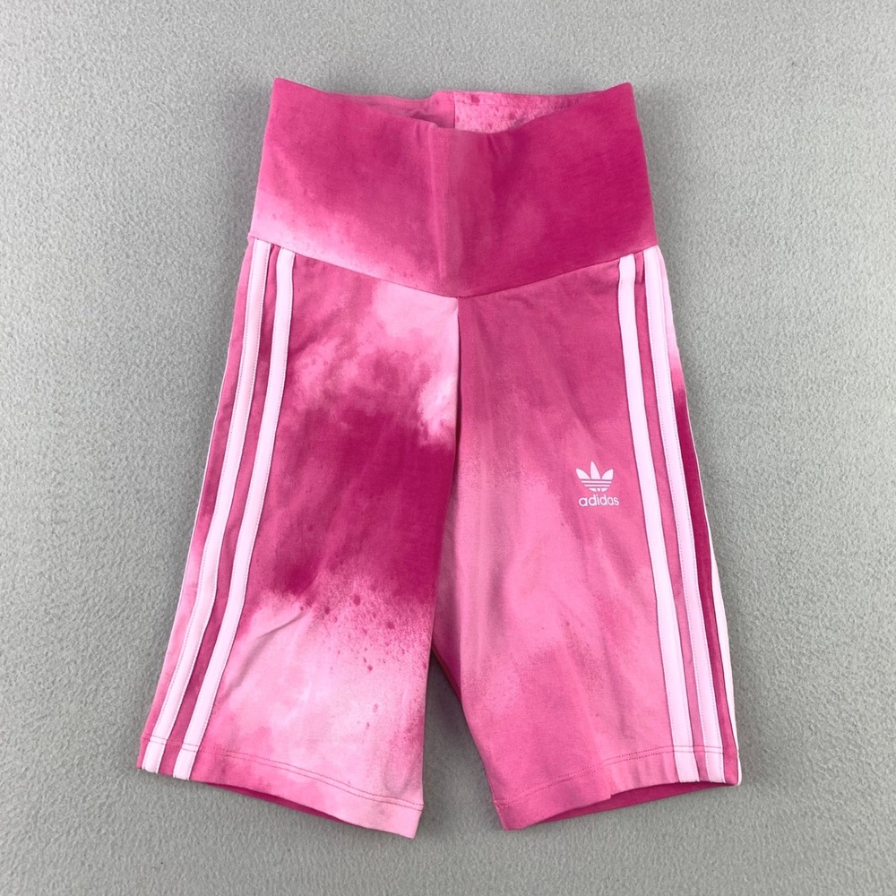Adidas Originals Tights Shorts Women XXS Pink Tie Dye Athleisure NWT